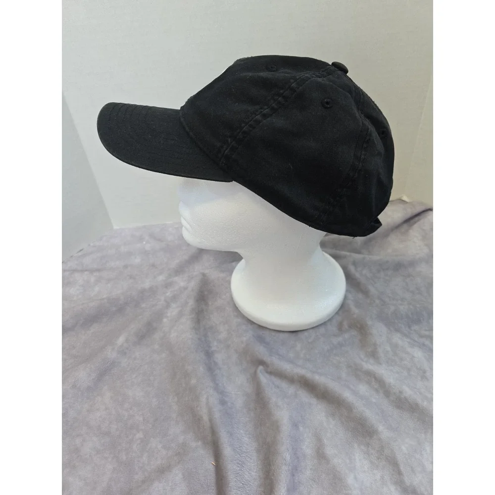 Adidas Baseball Cap Black Solid Trefoil Logo Adjustable Unisex Adults One Size